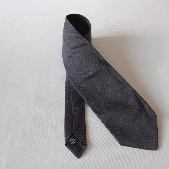 Calvin Klein. Silk Tie Pattern. Charcoal & Grey - Picture 4 of 9